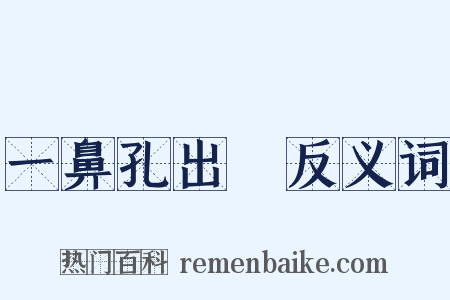 一鼻孔出氣反义词是什么意思的图片